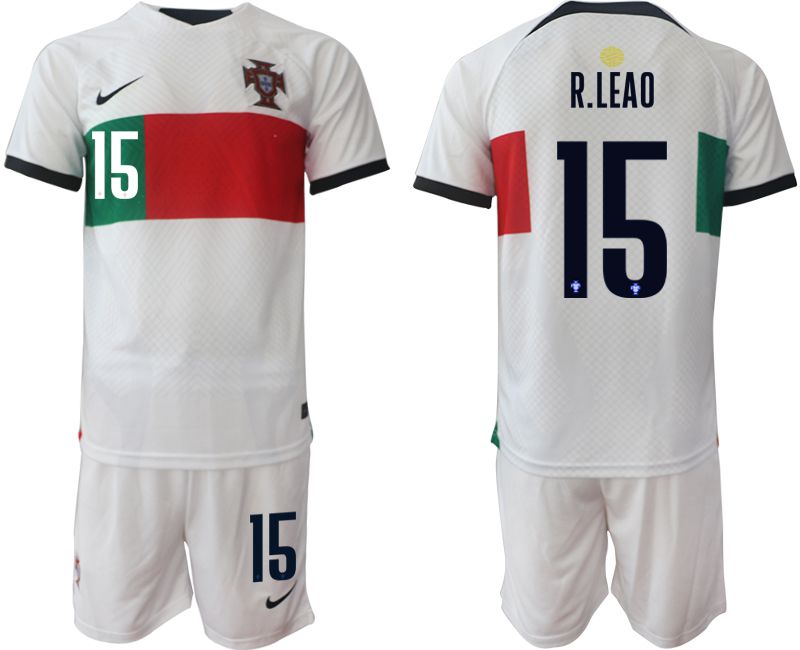 Men 2022 World Cup National Team Portugal away white #15 Soccer Jerseys